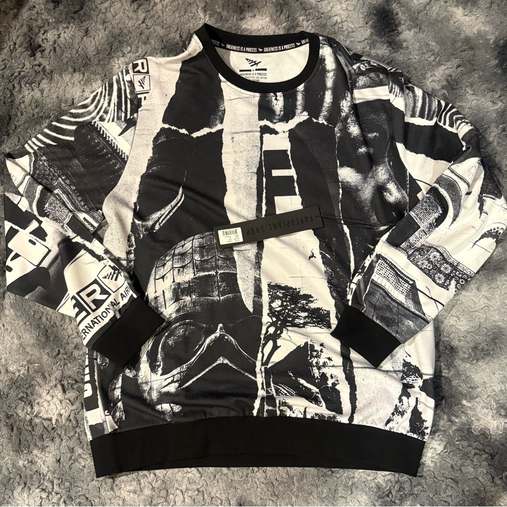 Monochrome Graphic Crewneck Sweater